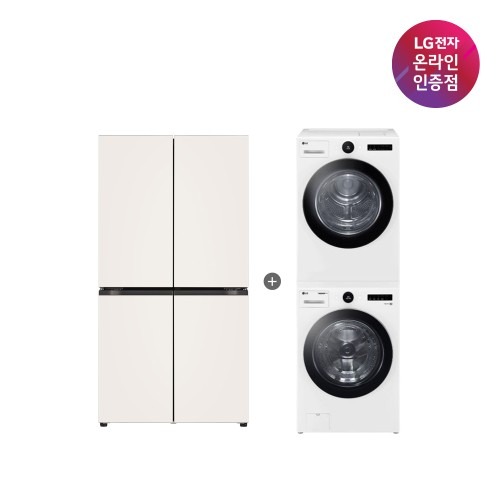 LG 디오스 오브제컬렉션 냉장고와 트롬 세탁기 세트로 완벽한 주방 만들기 (T875MEE111 + FX23WA20WQ)