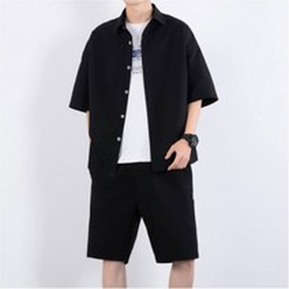 코디코치 카블 루즈핏 반팔 셔츠, 데일리 스타일 완성