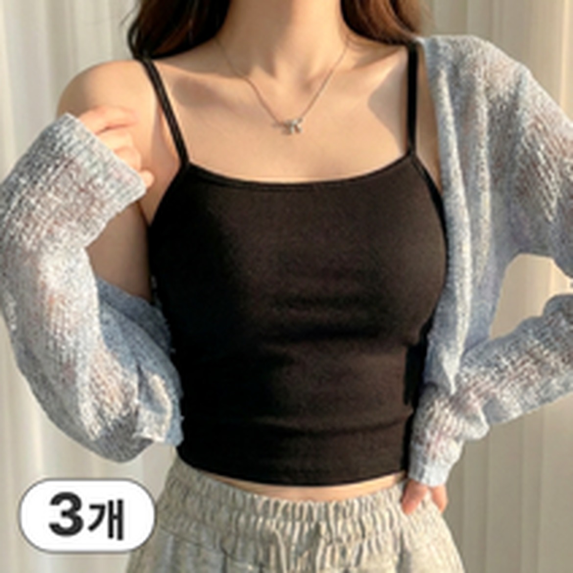 브라미 면스판 여성 나시 부드러운 착용감