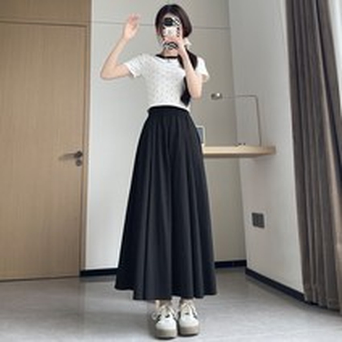 네모엔룩 여성용 롱롱밴딩 히든밴드 허리선으로 스타일 완성