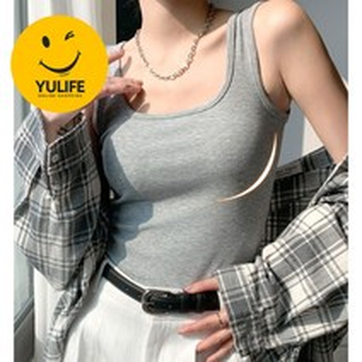 유리즈 스퀘어넥 여성 나시티 스판 민소매 착용 감각