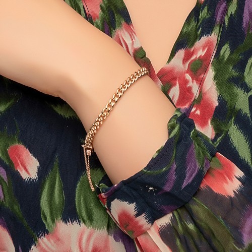 14k 18k 로즈 할로우 커브 메디앙 체인 금 팔찌로 스타일을 완성하다