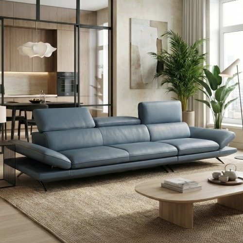 팔콘 이태리 풀그레인 올가죽 소파, 튼튼함을 자랑하는 조절 가능한 날개 팔걸이