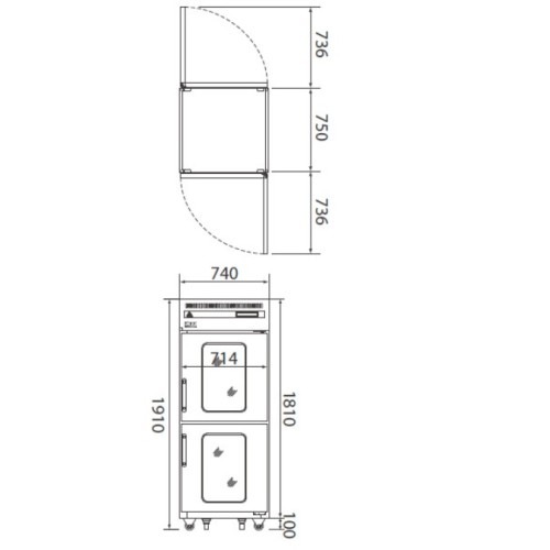 조리실 앞뒤양문형 25박스냉장고 575L 올냉장으로 식자재 보관 걱정 없어요