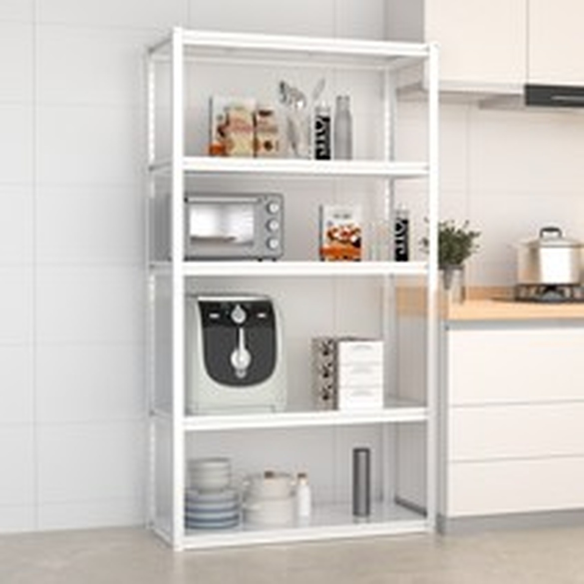 Polyidea 튼튼한 무볼트 간편조립 철제 선반 주방 창고 공간혁신