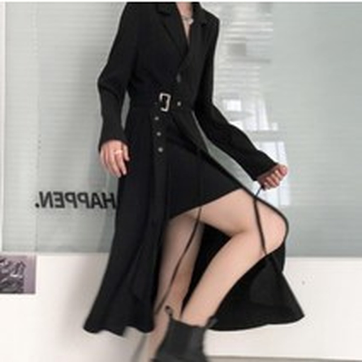 핏몬 여성 빅사이즈 레터링 기모 원피스, 간편하면서 스타일리시해!