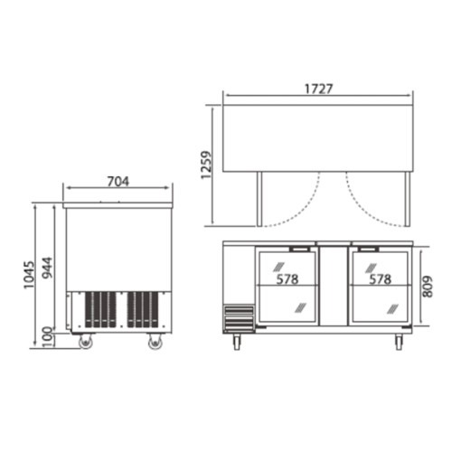 호프바 유리문 백바쿨러 2구 맥주 테이블냉장고로 완벽한 파티를 준비하세요