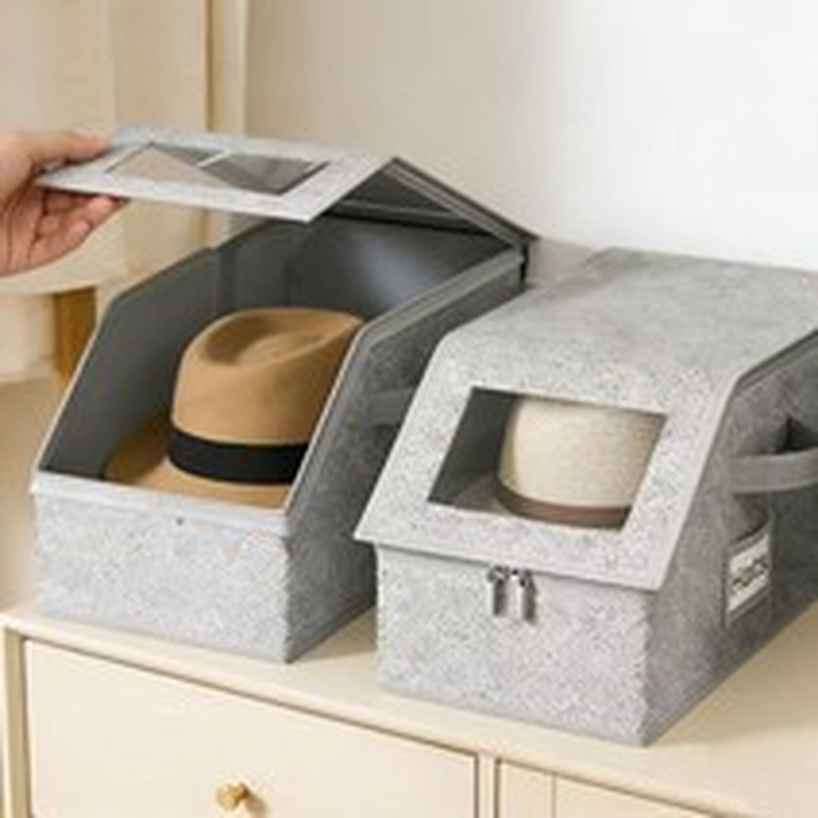 스타업 모자 수납함 먼지차단 접이식 정리의 편리함