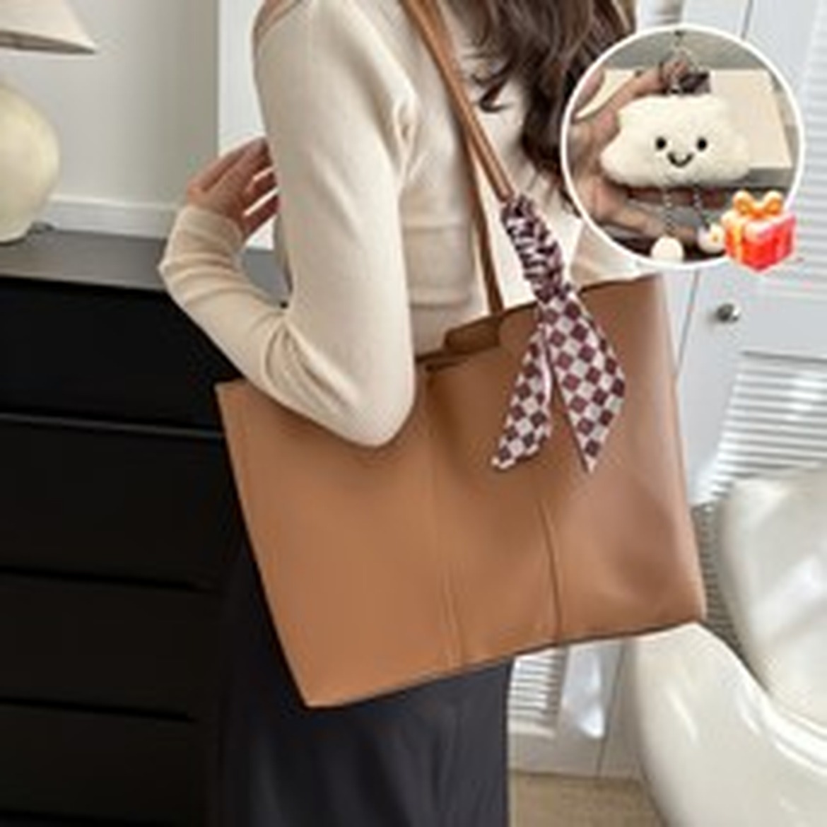 Novah 여성 대용량 가죽 토트백, 모든 일상에 딱 맞는 스마트한 선택