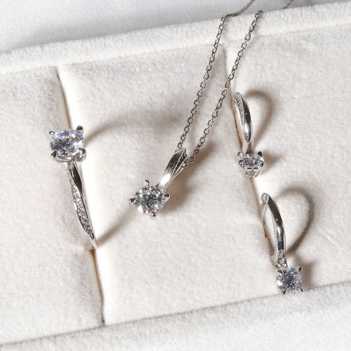 천연 다이아 세트 귀걸이 목걸이 반지 | 결혼 기념일 선물 추천