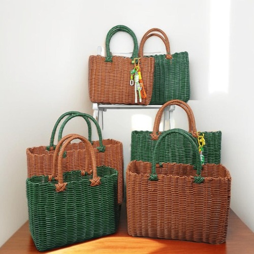 빨대가방 라탄 피크닉 사각 백 | 여름 휴가 필수 아이템