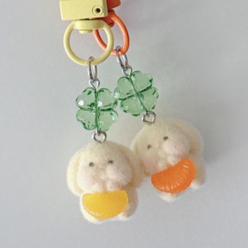 귤냠냠 토끼 키링 행운 열쇠고리 활용도 높은 가방고리