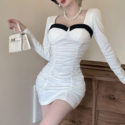 아벨누 셔링원피스 미니 슬림핏 스타일