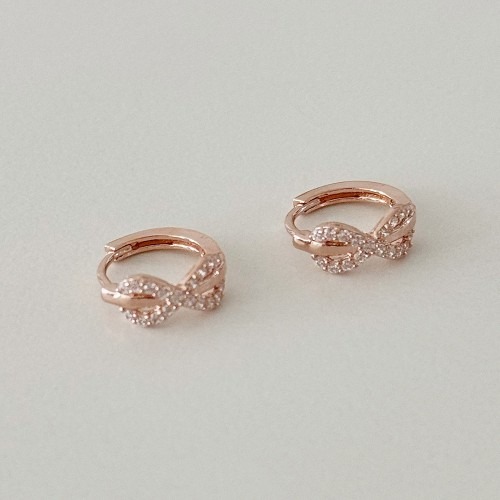 14K 골드필드침 뫼비우스 리본 팬던트 귀걸이