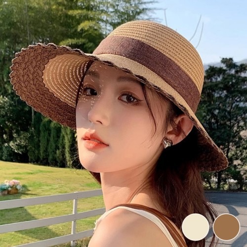 여름 비치웨어 선택 시 체크포인트와 빅리본 배색 레이스 버킷햇 특징