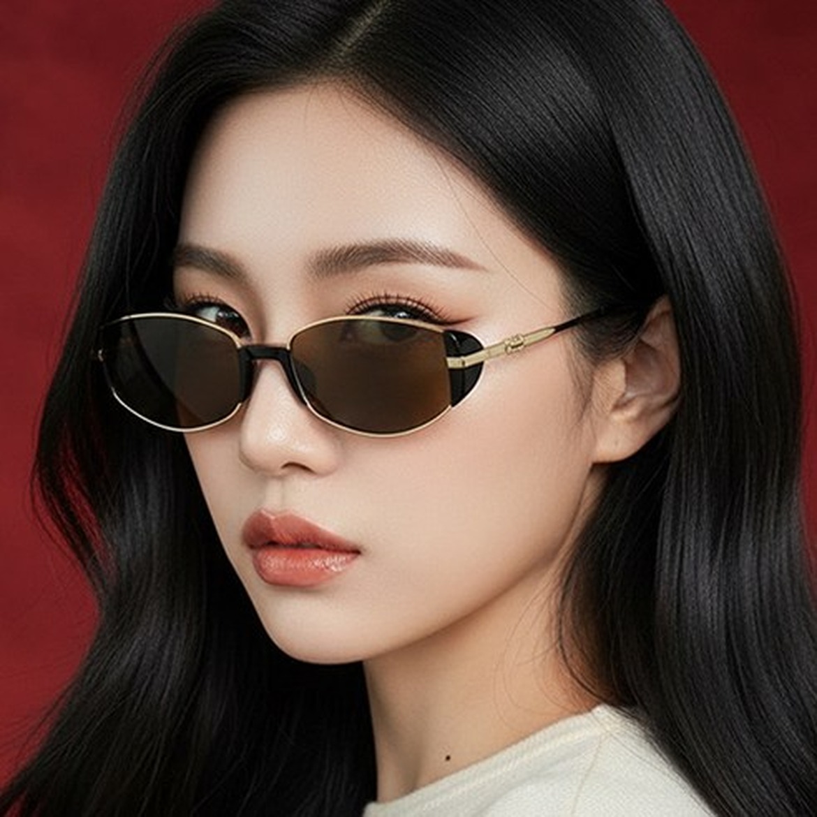 공항패션 완성, 긱시크 라운드 오벌 메탈 슬림테