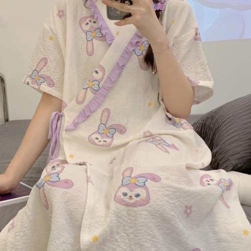 거즈잠옷 요루면 샤워가운 시나모롤 디자인
