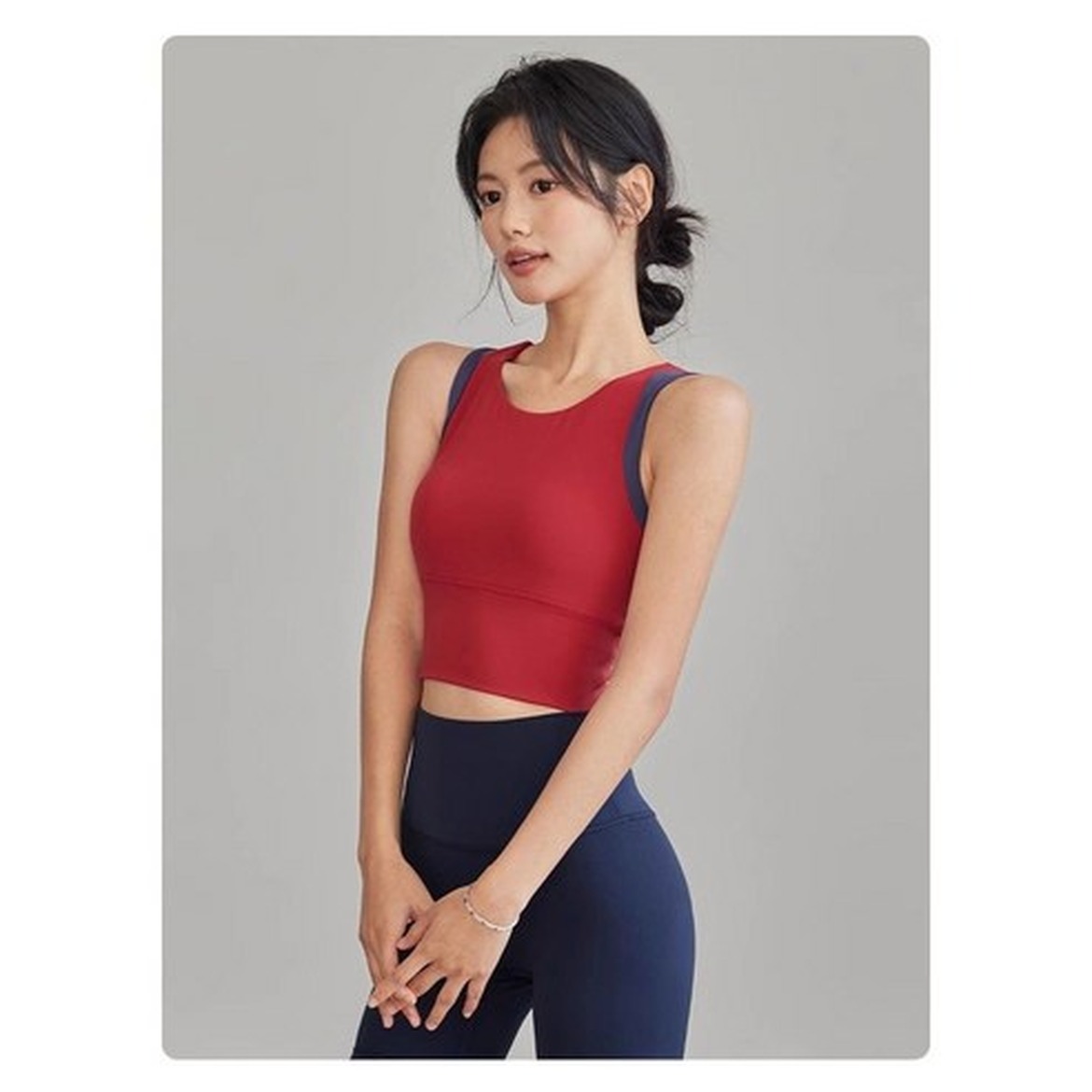 녹족 여성용 요가 필라테스 편안한 크롭 반팔티