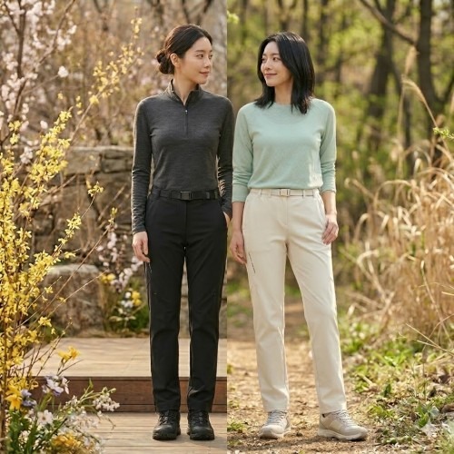 네파 여성 스판 핏 조절 등산바지