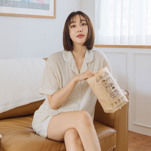 에이원 커플잠옷세트 냉감 반팔 파자마 홈웨어
