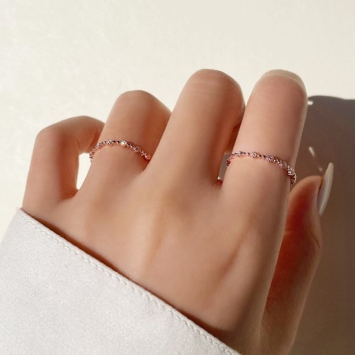 로즈골드 버블 플라워 레이스 실반지