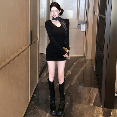 키작녀 파티룩 고민, 원피스와 골지니트 조합의 장단점